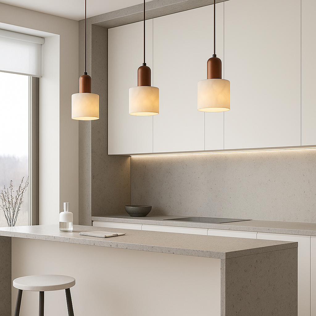 Natural Marble LED Travertine Pendant Lamp