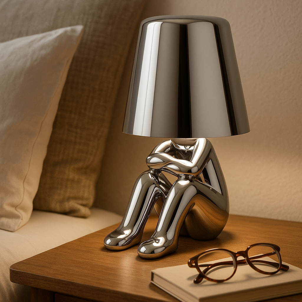 Cordless Thinker Man LED Table Lamp