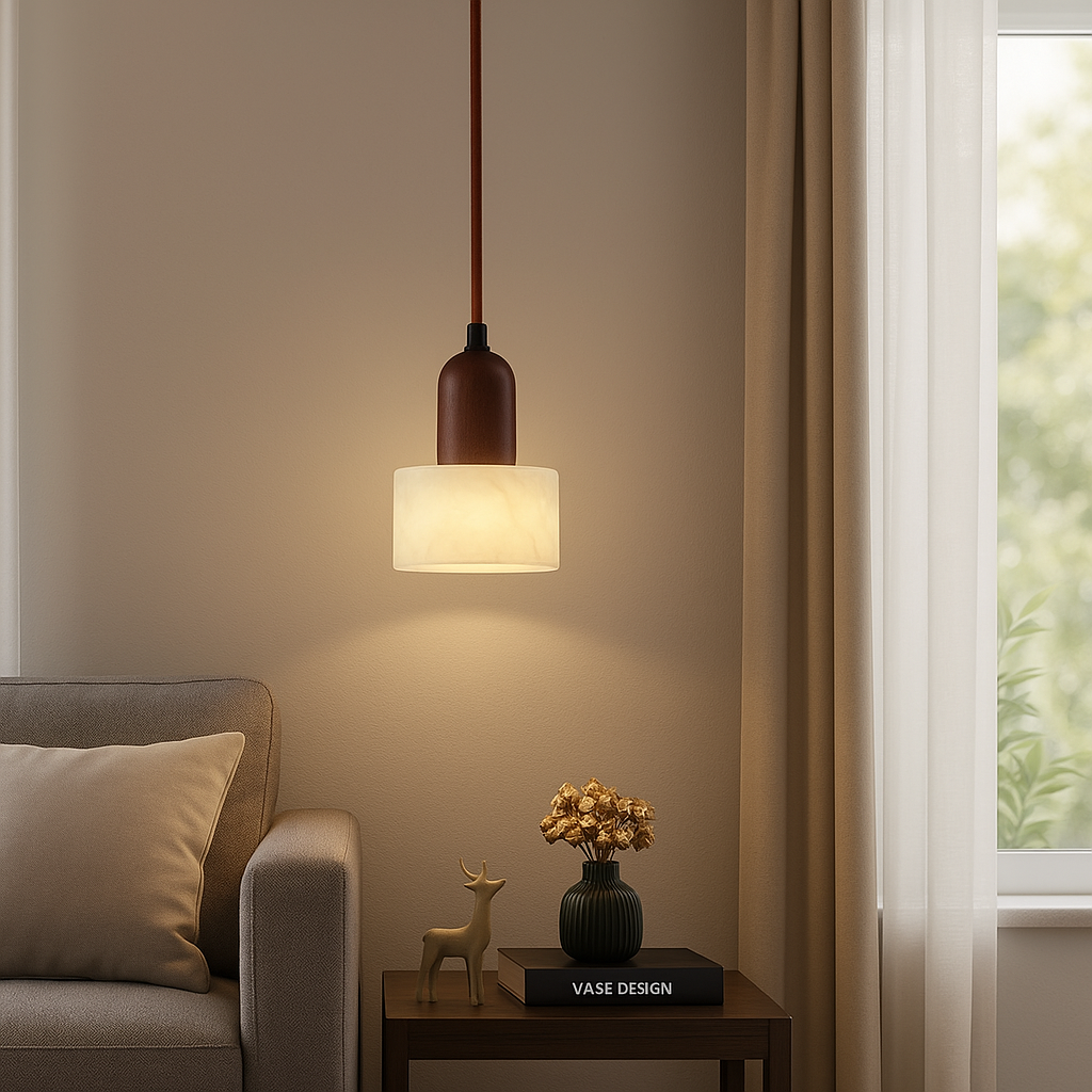 Natural Marble LED Travertine Pendant Lamp