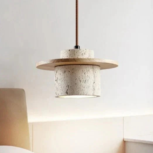 Elegant Travertine Hanging Light