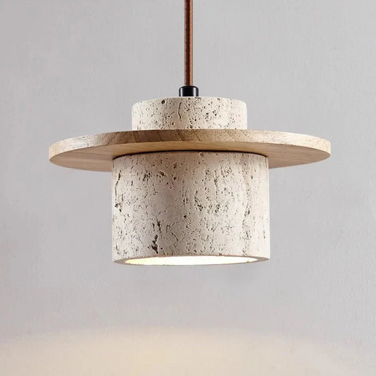Elegant Travertine Hanging Light