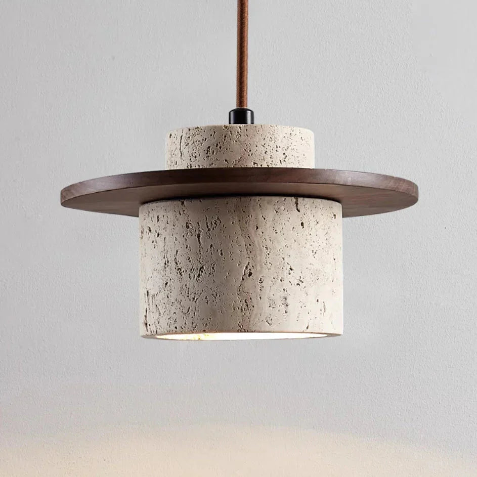 Elegant Travertine Hanging Light
