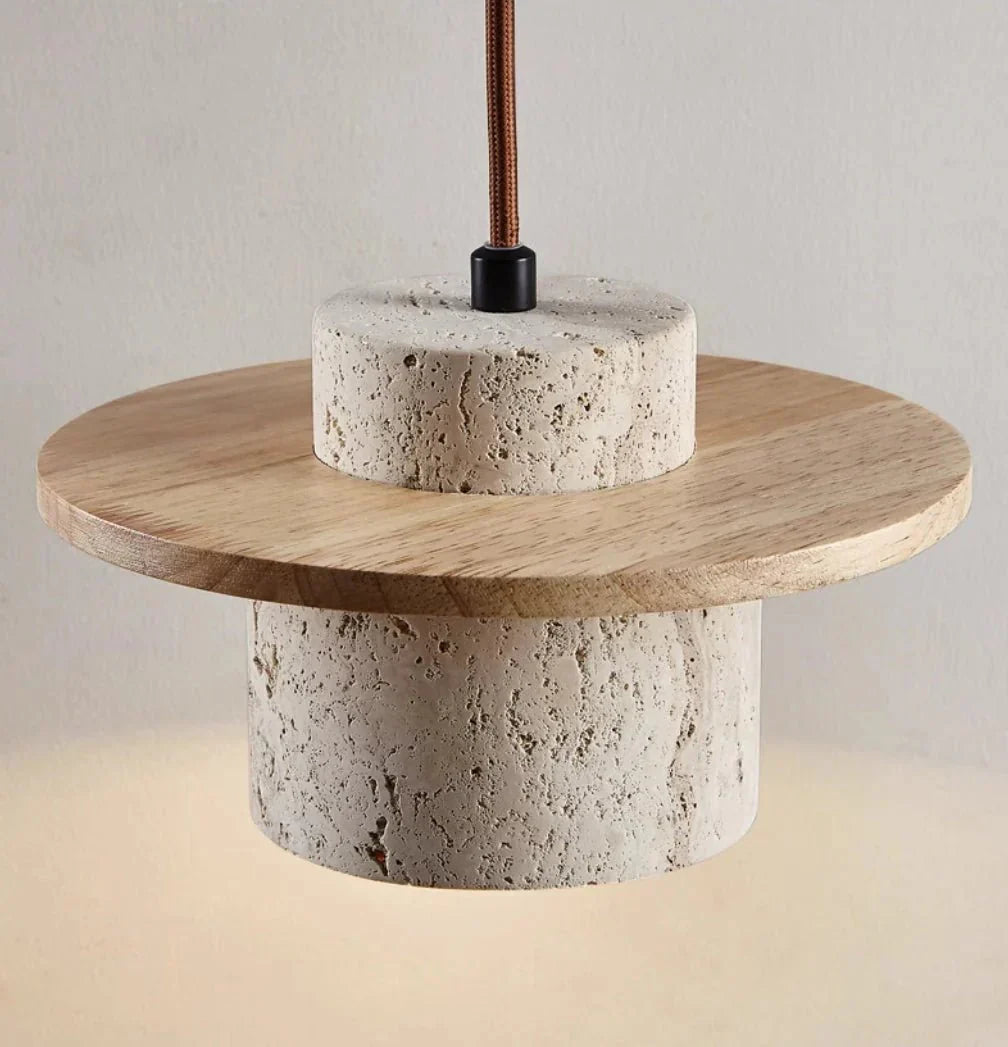 Elegant Travertine Hanging Light